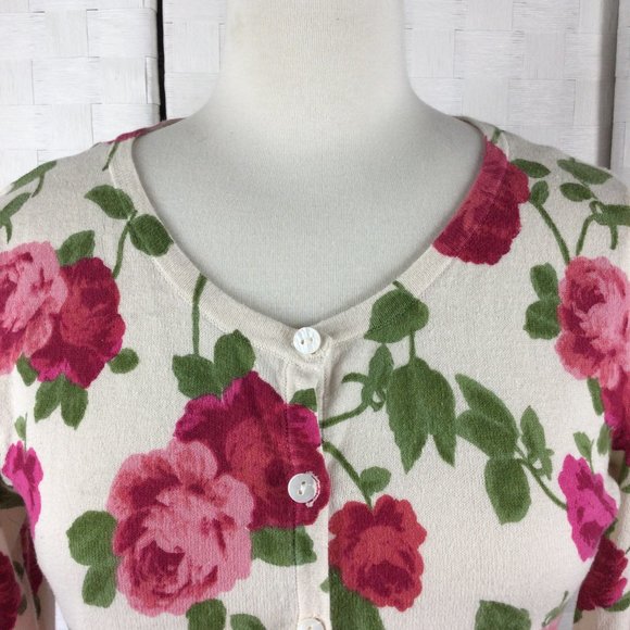 Forever 21 Rose Floral Cotton Sweater, size Small - Picture 2 of 5